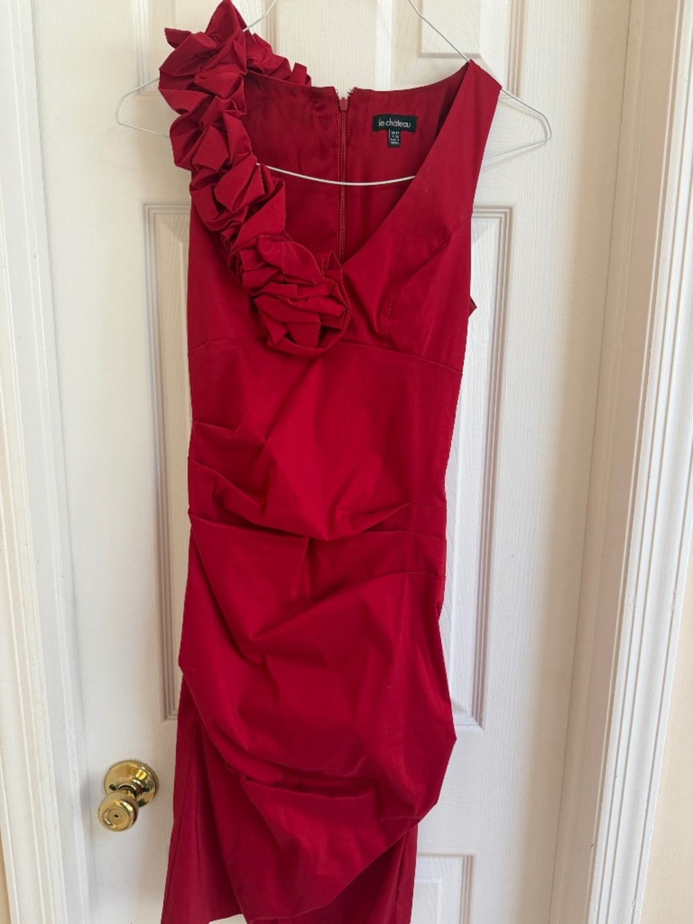 Beautiful ruched red gown size XS